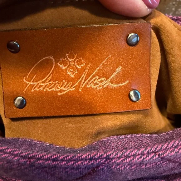 Patricia Nash Quilted Denim Bonny Crossbody in stunning Dark Pink (fusha) NWOT